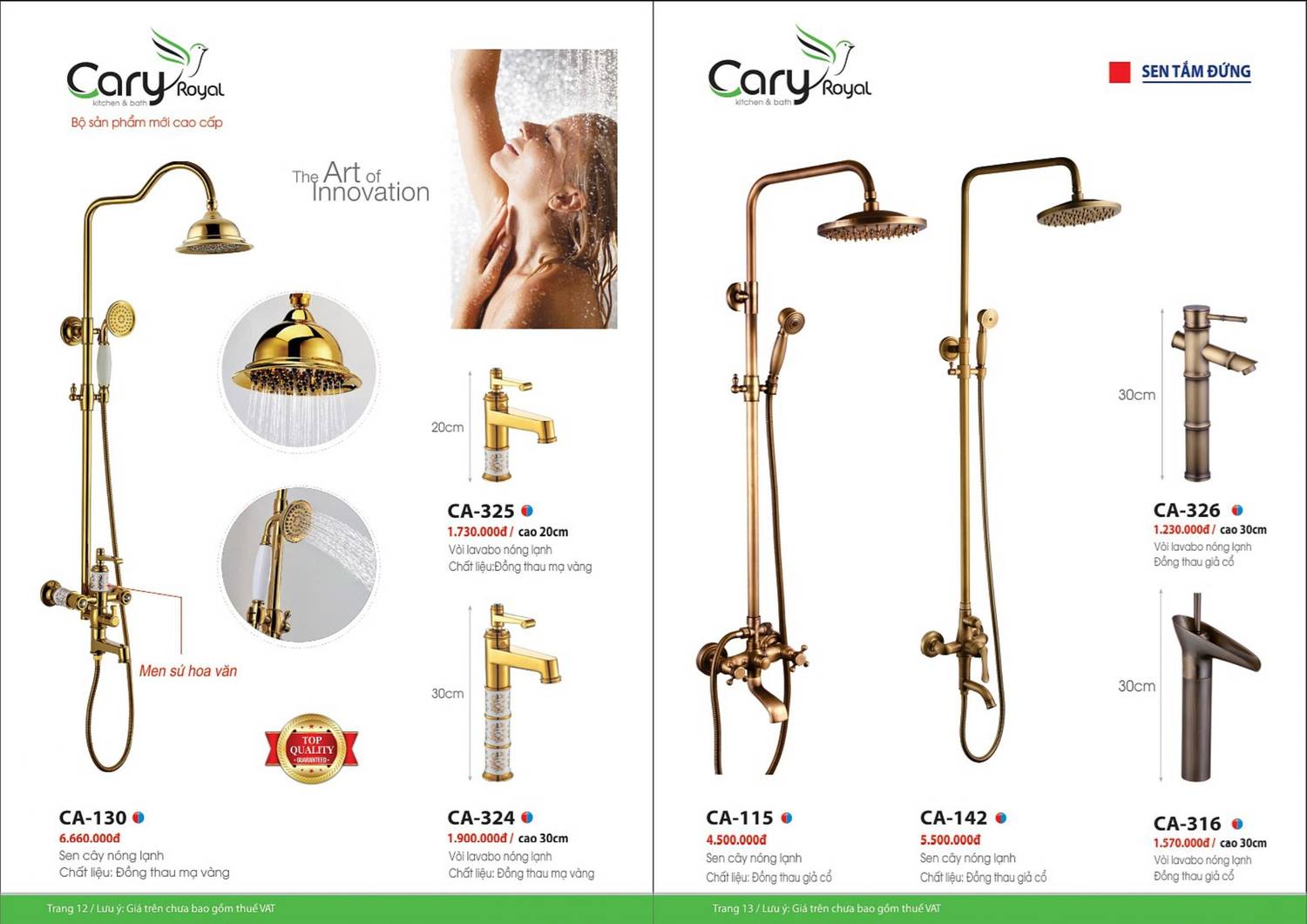 Thiết bị vệ sinh CARY ROYAL Catalogue và Bảng giá mới nhất 2024 - 2025 /Page 5